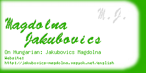 magdolna jakubovics business card